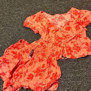Adore Me Coral Floral Set